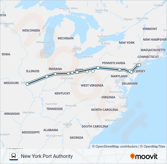 GREYHOUND US0421 Bus Line Map