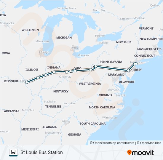 GREYHOUND US0421 Bus Line Map