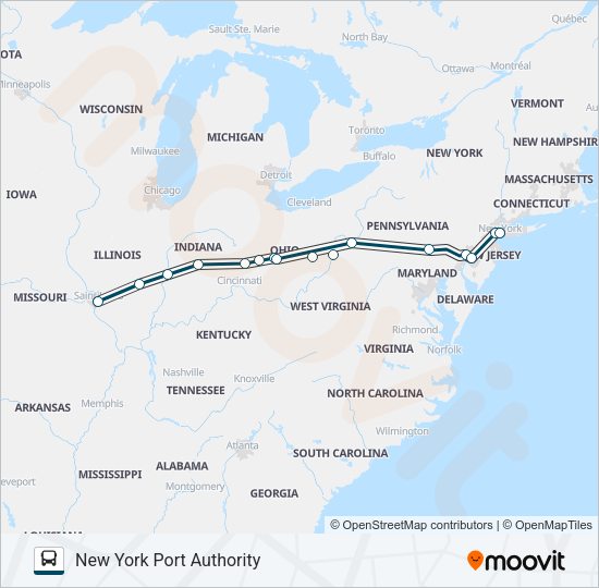 GREYHOUND US0421 Bus Line Map