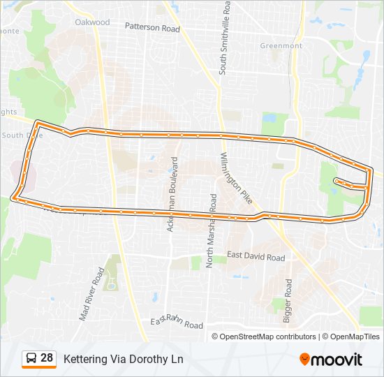 28 bus Line Map