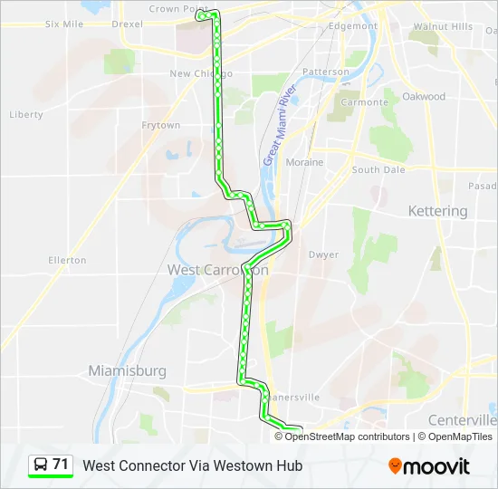 71 Bus Line Map