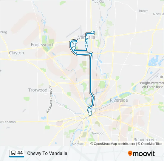 44 Bus Line Map