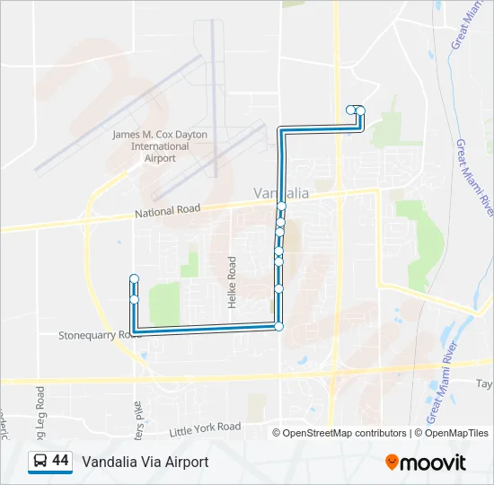 44 Bus Line Map