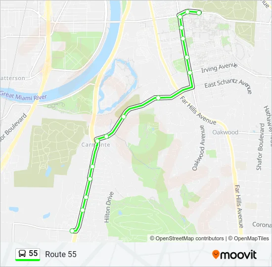 55 Bus Line Map