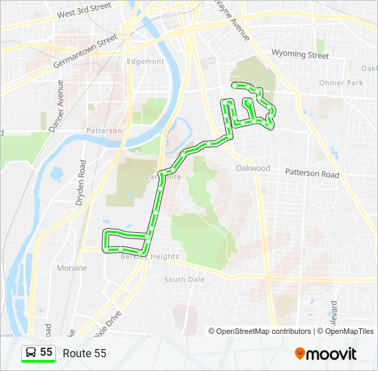 55 Bus Line Map