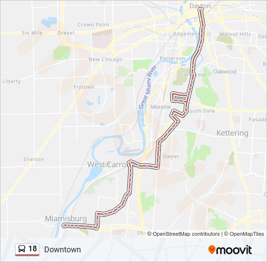 18 bus Line Map