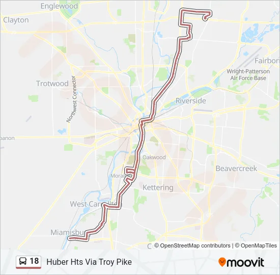 18 Bus Line Map