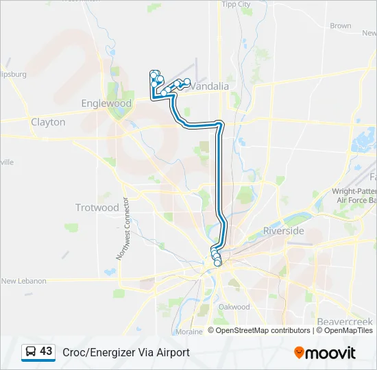 43 Bus Line Map