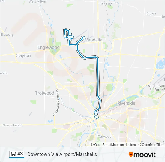 43 Bus Line Map