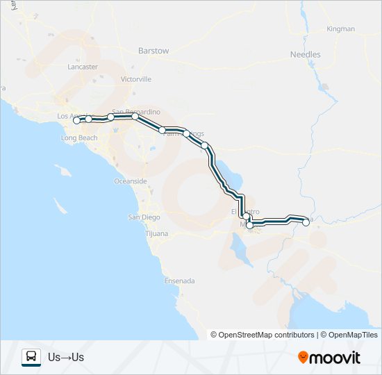 Mapa de GREYHOUND US0850 de autobús