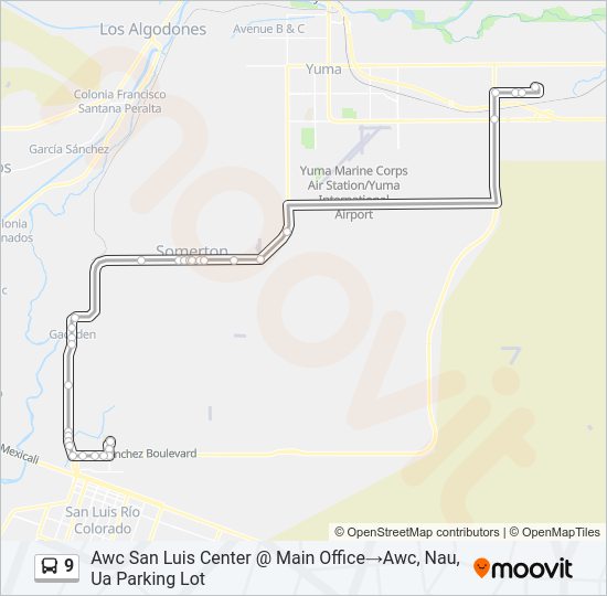 9 Bus Line Map