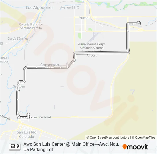 9 Bus Line Map