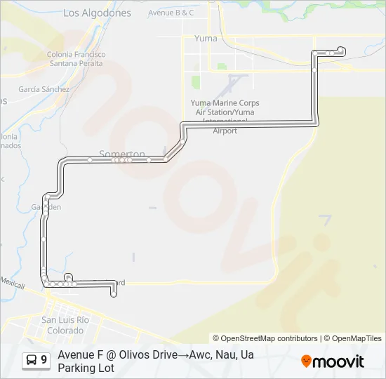 9 Bus Line Map