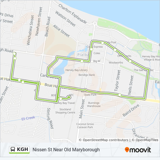 Hervey Bay Street Map Pdf Kgh Route: Schedules, Stops & Maps - Torquay Road (Hervey Bay Rsl) (Updated)