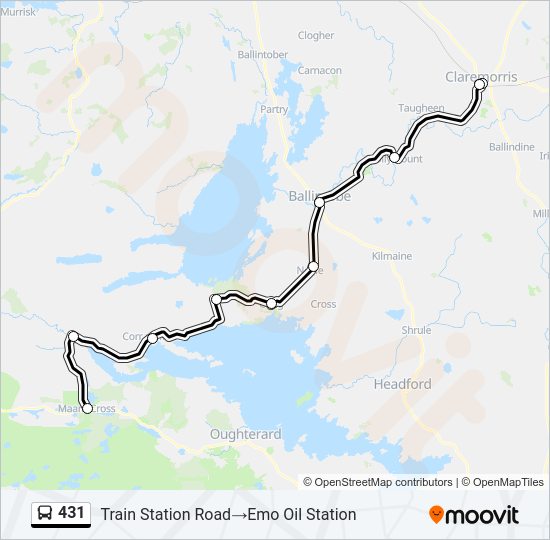 431 bus Line Map