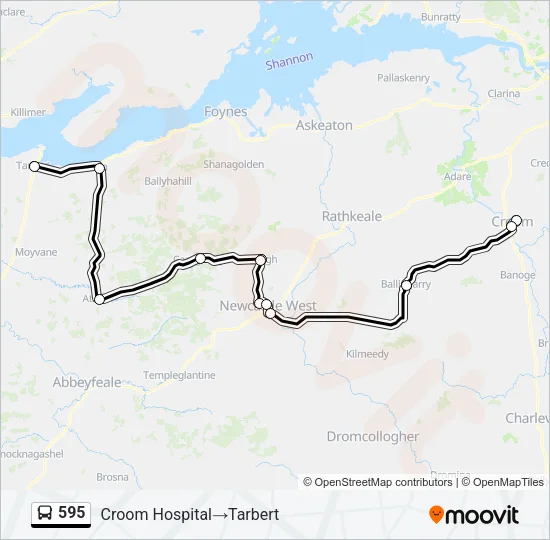 595 Bus Line Map