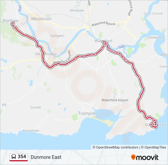 354 Bus Line Map