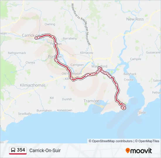 354 Bus Line Map