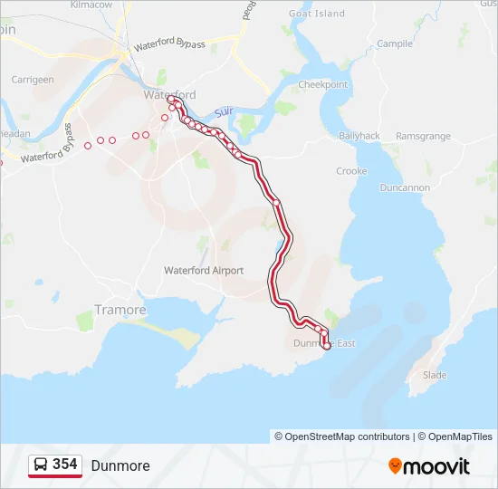 354 Bus Line Map