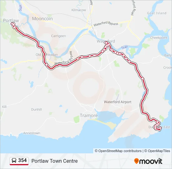 354 Bus Line Map