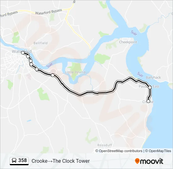 358 Bus Line Map