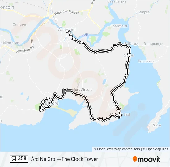 358 Bus Line Map