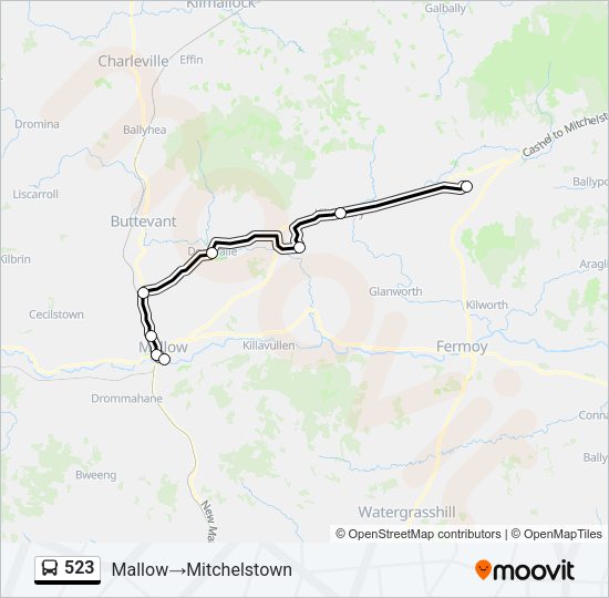 523 bus Line Map