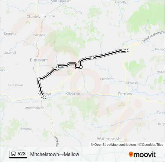 523 Bus Line Map