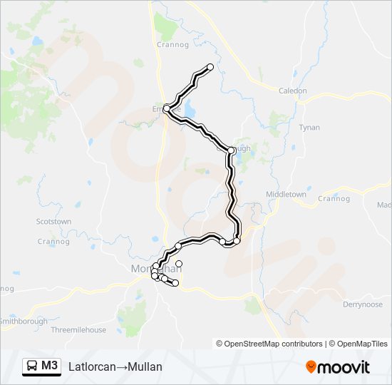 M3 bus Line Map