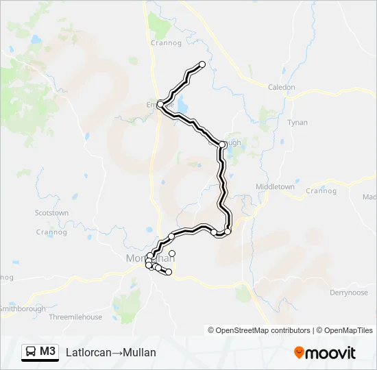M3 Bus Line Map