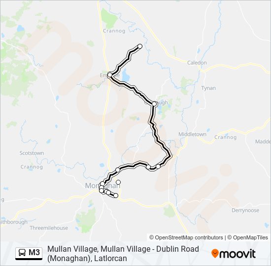 M3 bus Line Map
