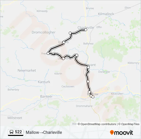 522 Bus Line Map