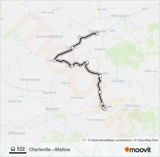 522 Bus Line Map