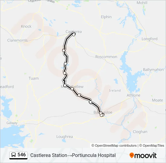 546 Bus Line Map