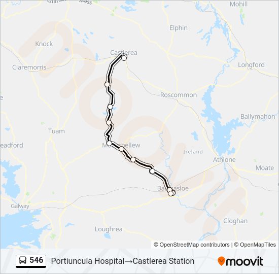 546 Bus Line Map