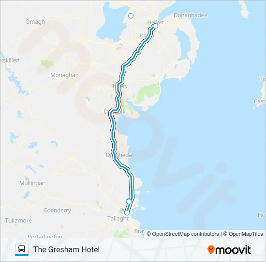 DERRY, FOYLESIDE COACH PARK - THE GRESHAM HOTEL Bus Line Map