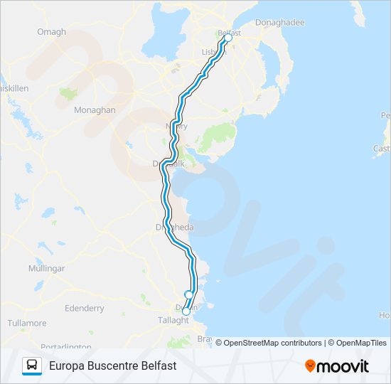 DERRY, FOYLESIDE COACH PARK - THE GRESHAM HOTEL Bus Line Map