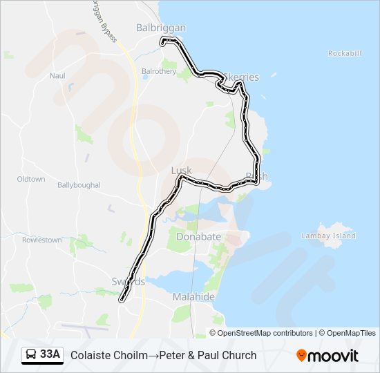 33A Bus Line Map