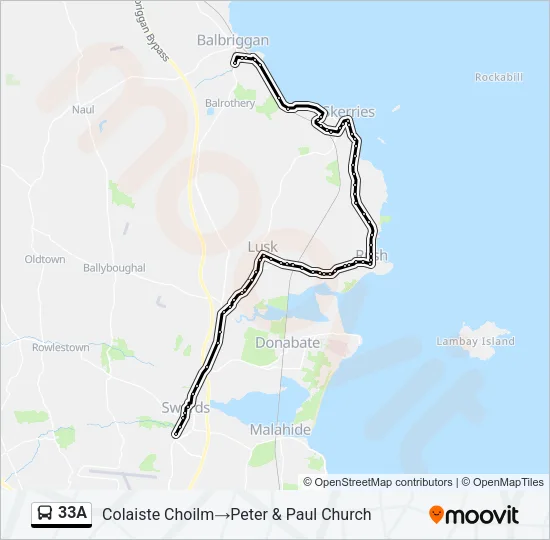 33A Bus Line Map