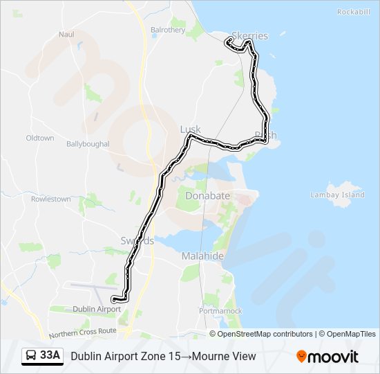 33A bus Line Map