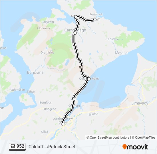 952 bus Line Map