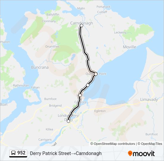 952 Bus Line Map