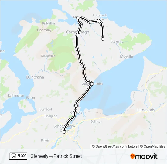 952 Bus Line Map