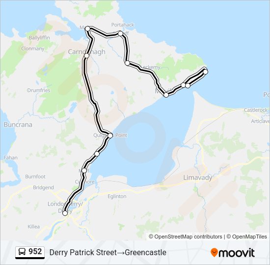 952 Bus Line Map