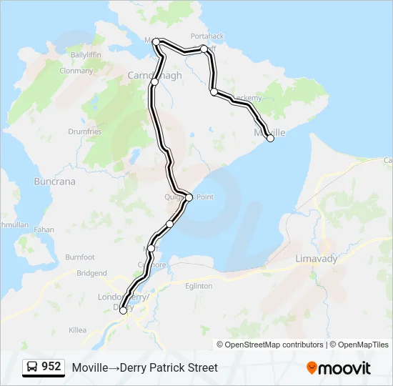 952 Bus Line Map