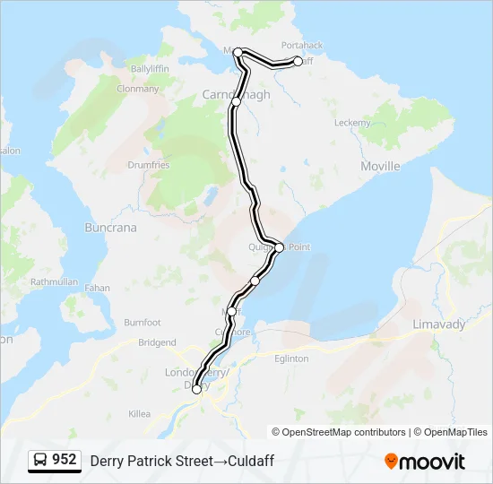 952 Bus Line Map