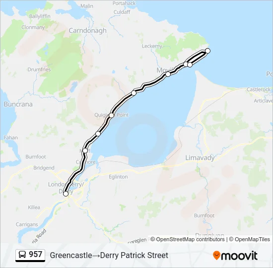 957 Bus Line Map