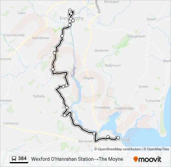 384 Bus Line Map