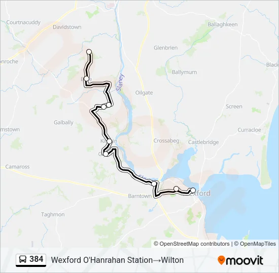 384 Bus Line Map