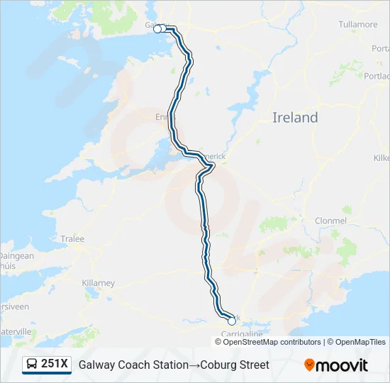 251X Bus Line Map